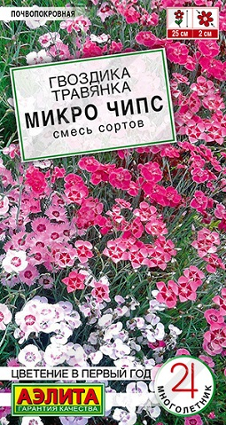 Цветы Гвоздика травянка Микро чипс, смесь 0,05 г ц/п Аэлита (мног.)