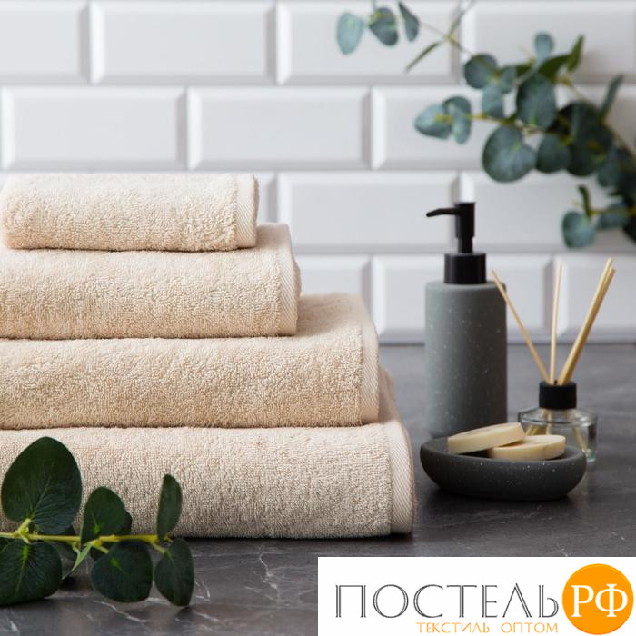 Полотенце махровое Этель Organic Beige 50х90 см, 100% хл, 420гр/м2
