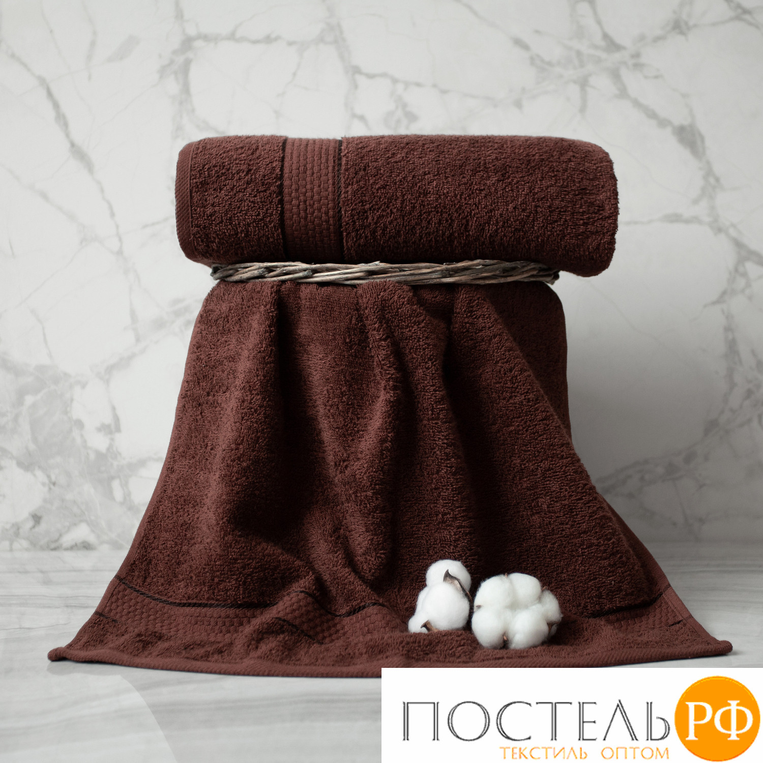(1105) Полотенце Eleganta (Marakesh) 30х50 см махра 390 г/м2, 1105 темный шоколад