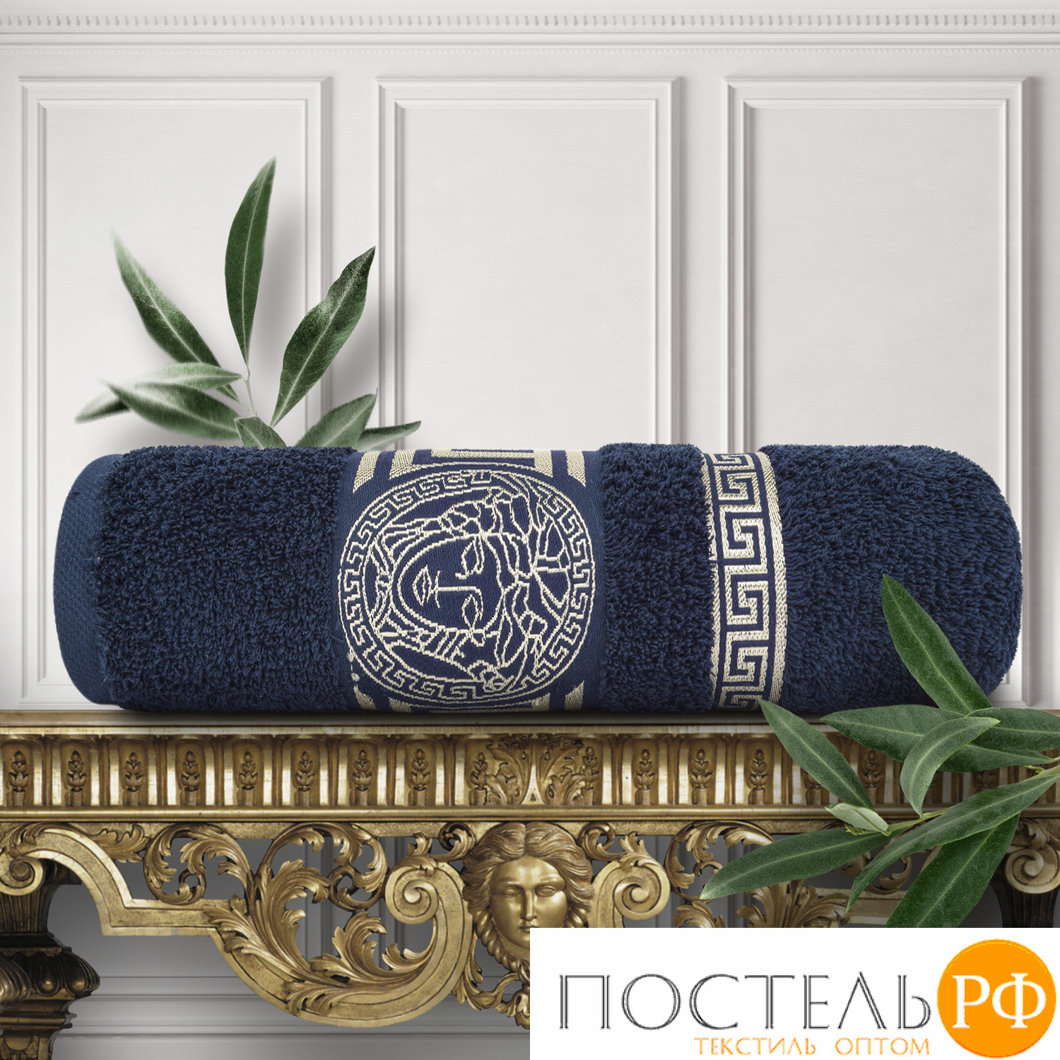 Набор из 10ти полотенец 7th AVENUE / Eleganta (Pandora) 30х50 см Махра 430 г/м2, Темно-Синий