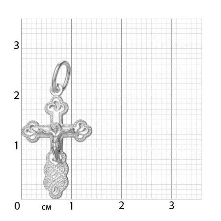 1-184-1 крест из серебра штампованный белый