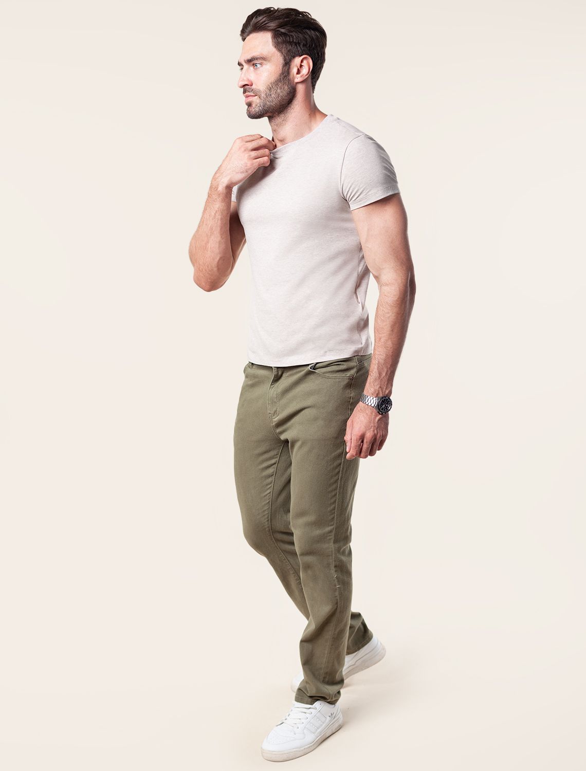 Футболка slim fit из премиального хлопка с эффектом меланж