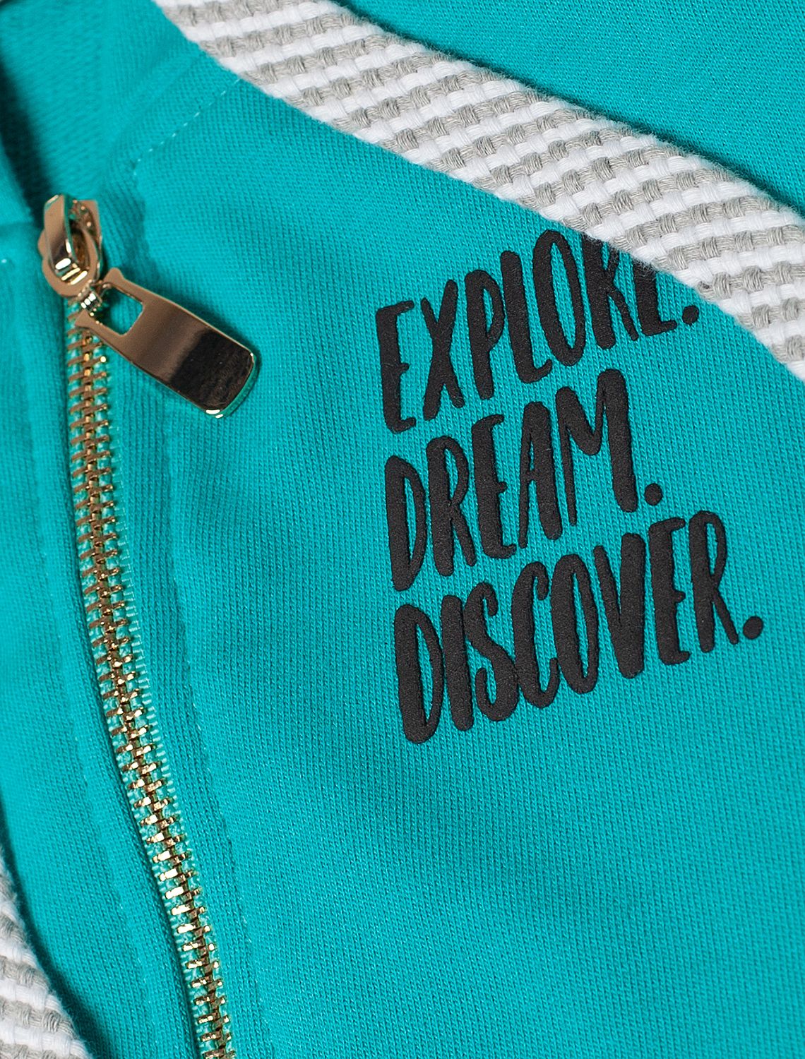 Худи на молнии из премиального футера с золотистой фурнитурой