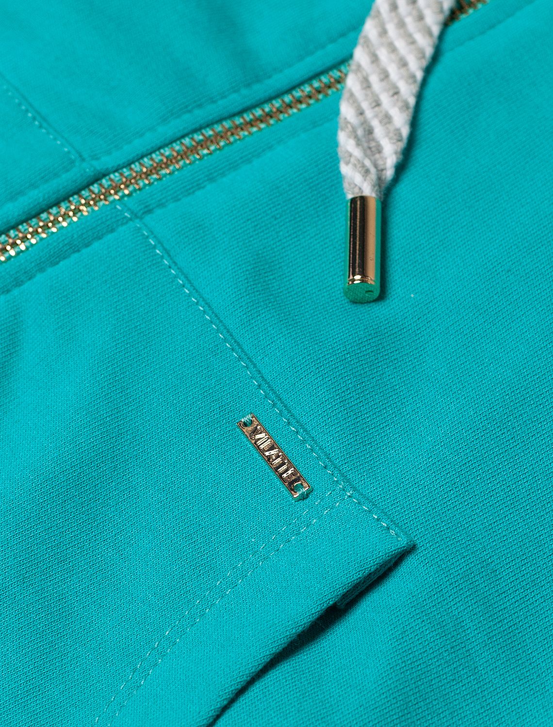 Худи на молнии из премиального футера с золотистой фурнитурой