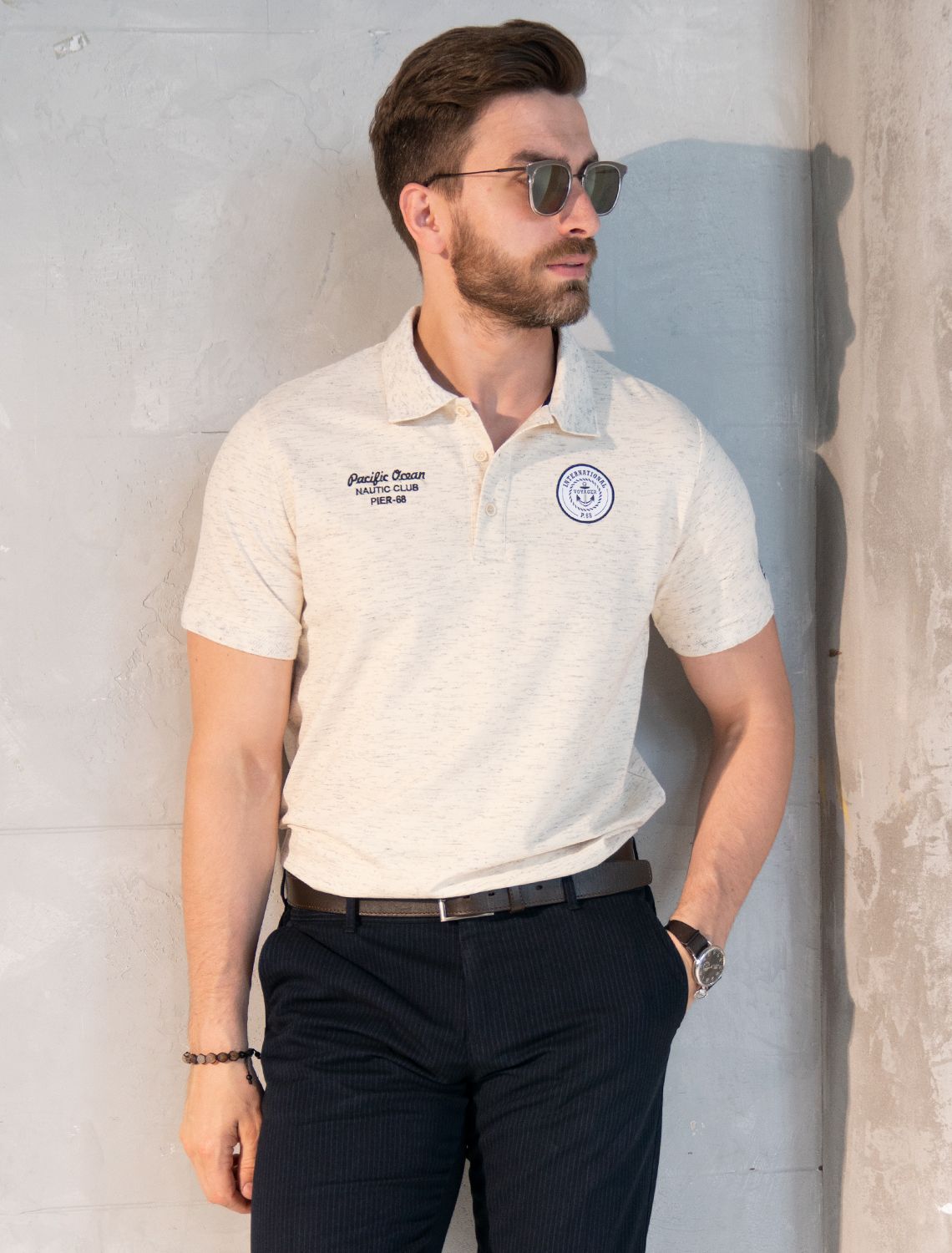 Футболка-поло из трикотажа