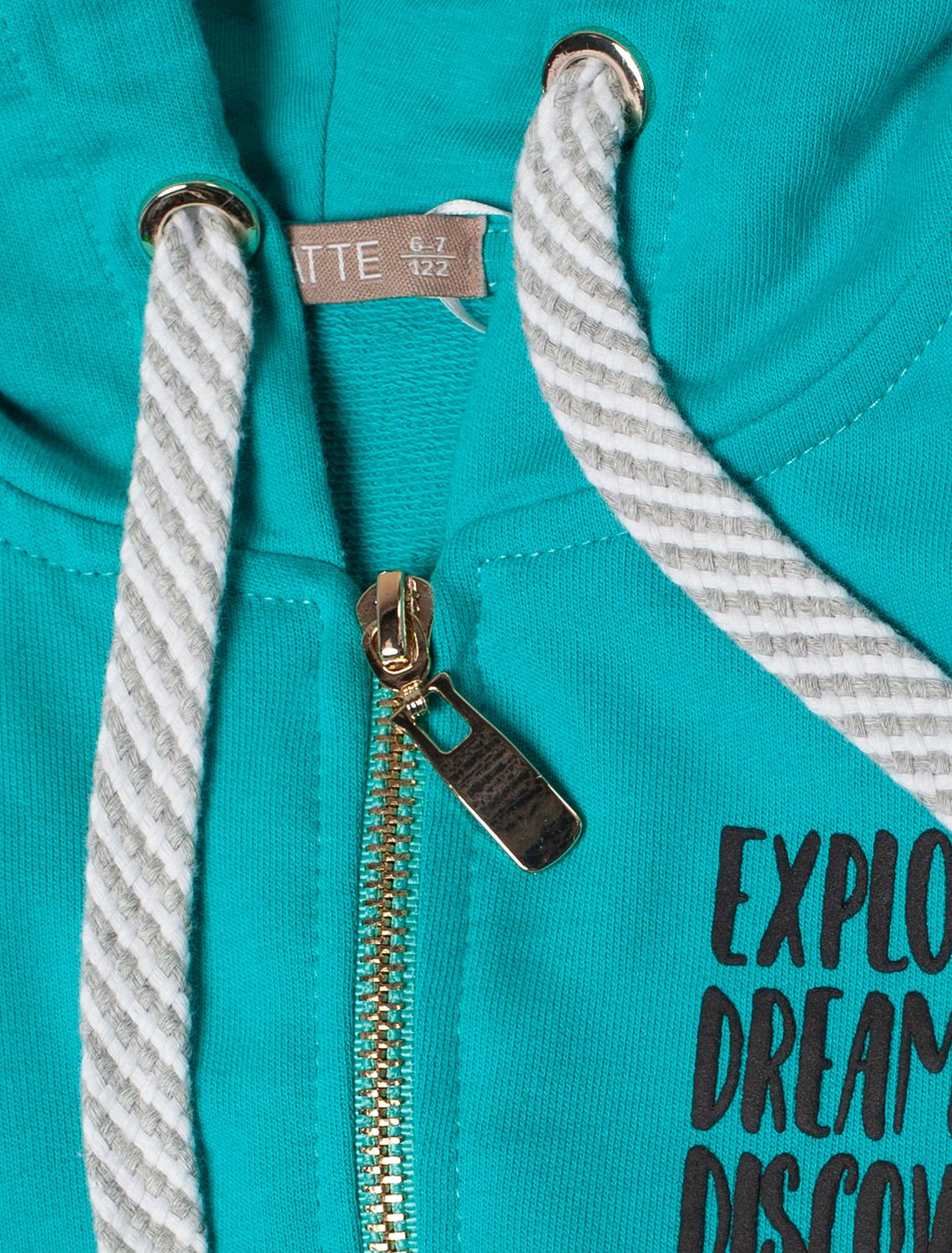 Худи на молнии из премиального футера с золотистой фурнитурой