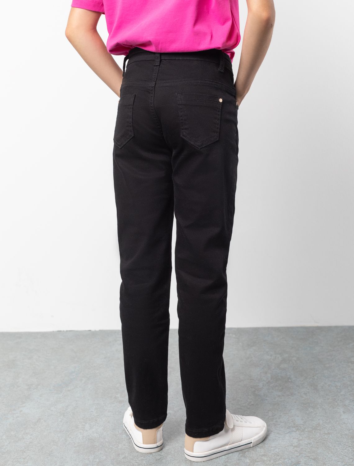 Брюки-скинни из хлопкового твила с эластаном