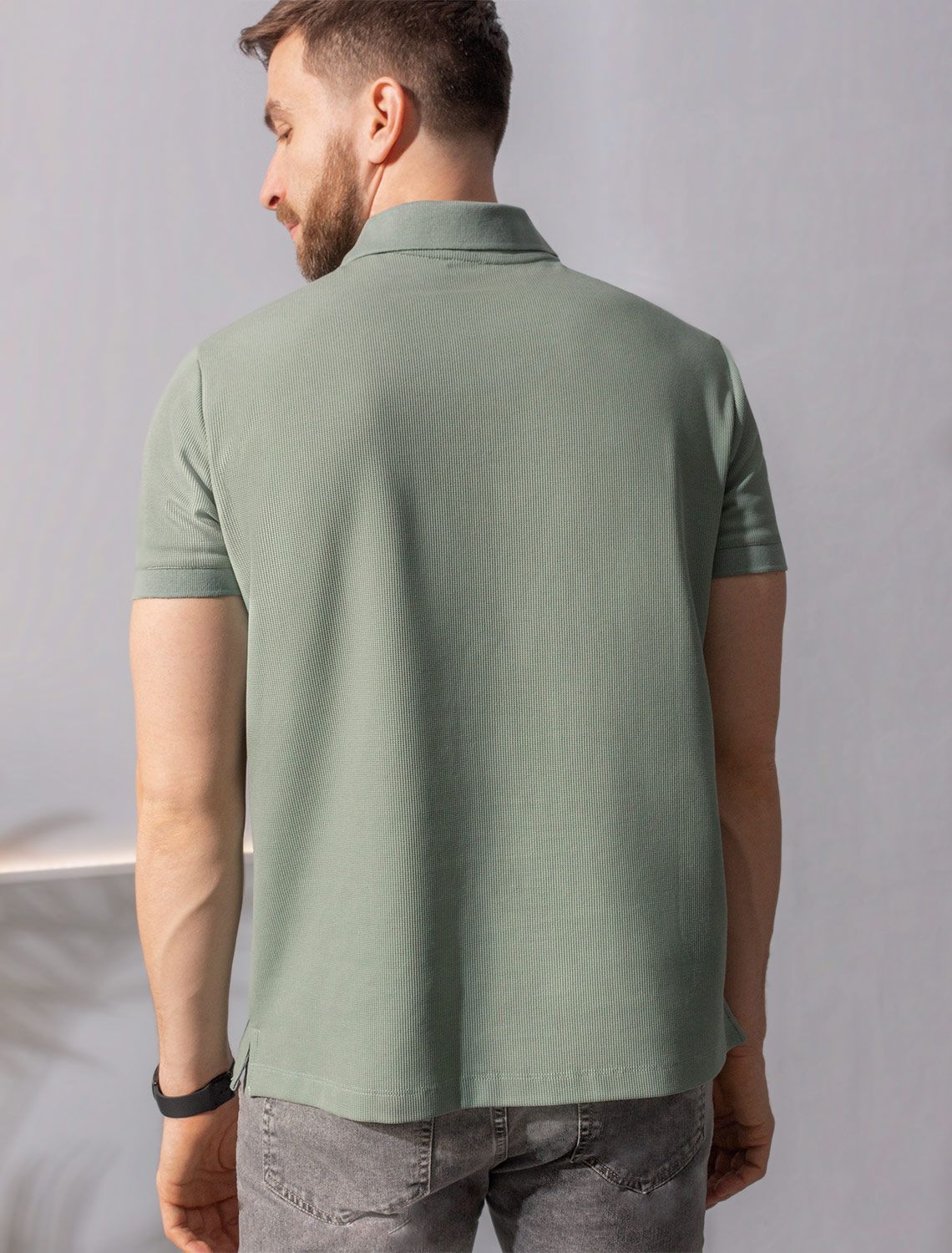 Поло из фактурного материала из премиального хлопка