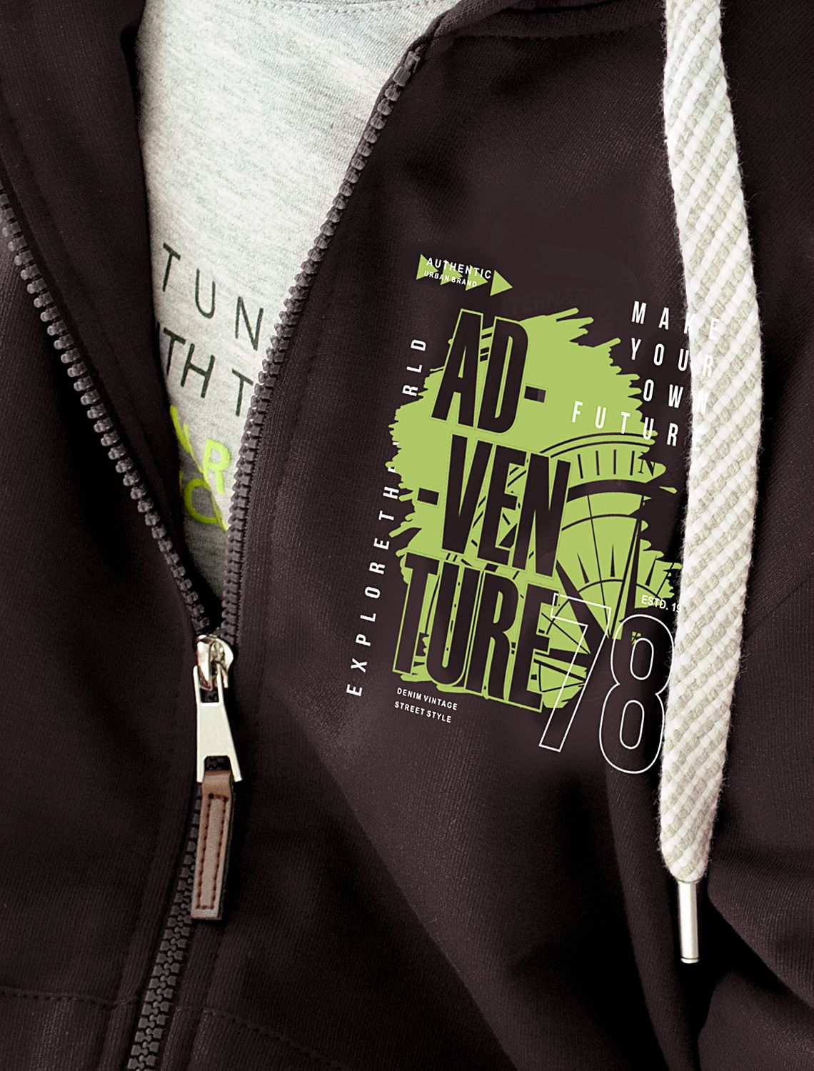 Худи на молнии из премиального футера на молнии