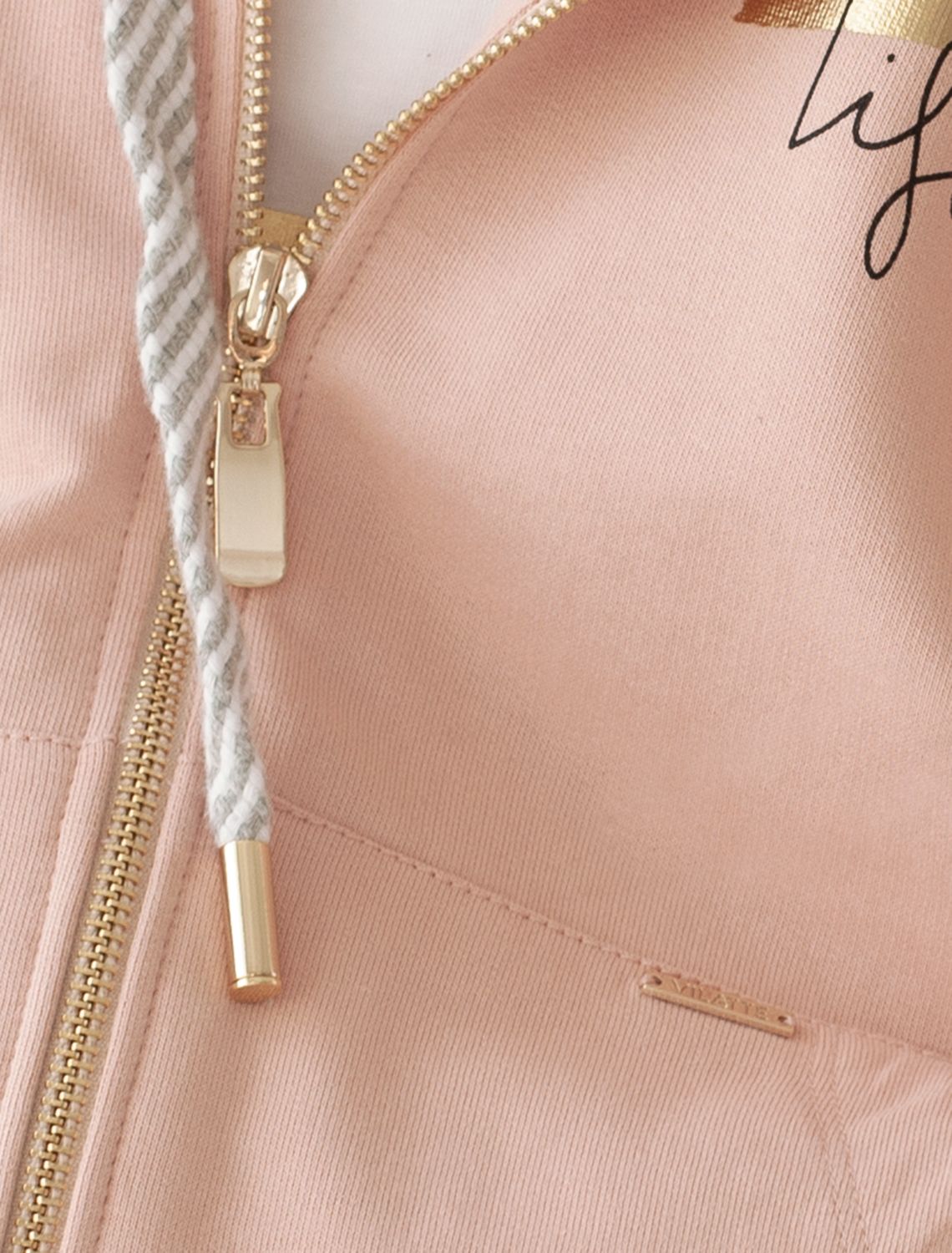 Худи на молнии из премиального футера с золотистой фурнитурой