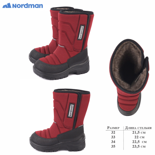 3-910-R03 Сапоги зимние Nordman Lumi для девочки, размеры 32-35