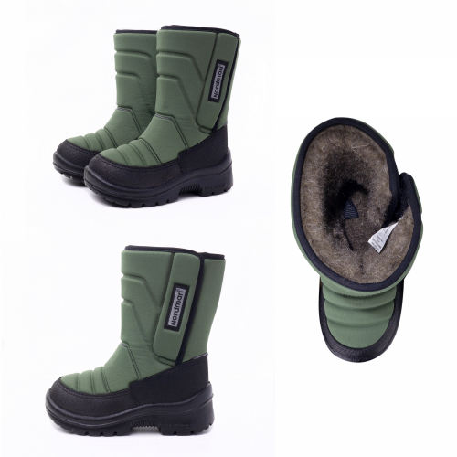 3-910-G34 (хаки) Сапоги зимние Nordman Lumi, размеры 32-35
