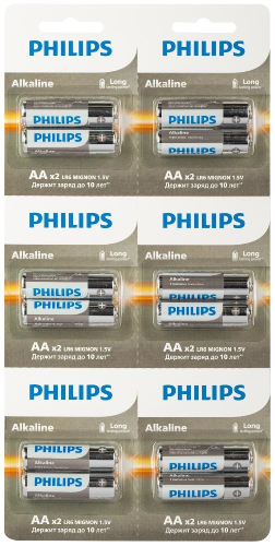 Батарейка Philips LR06 AAA Entry Alkaline BL12 отрывной (2х6) (12/72) АКЦИЯ!!!