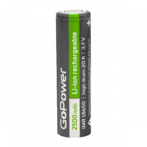 Аккумулятор GoPower IMR 18650 7/5 A 2500 mah 3,7v 20A высокотоковый PC1