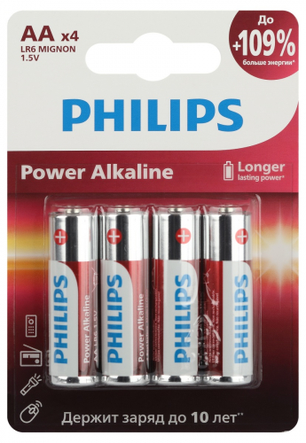 Батарейка Philips LR06 AAA Power Alkaline BL4 (4/48)