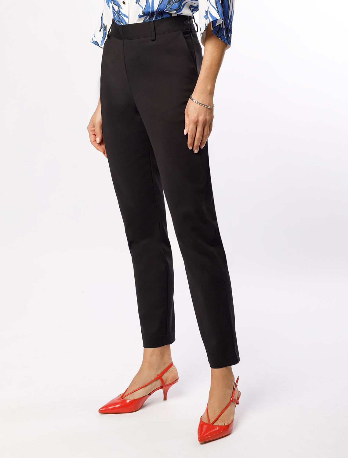 Брюки из плотной эластичной ткани из хлопка с нейлоном D24.241 черный