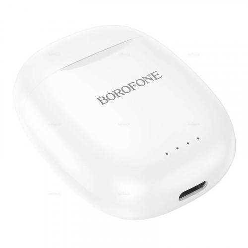 Гарнитура Borofone BW17 bluetooth 5.1, вкладыши (чехол с аккумулятором), TWS, белая