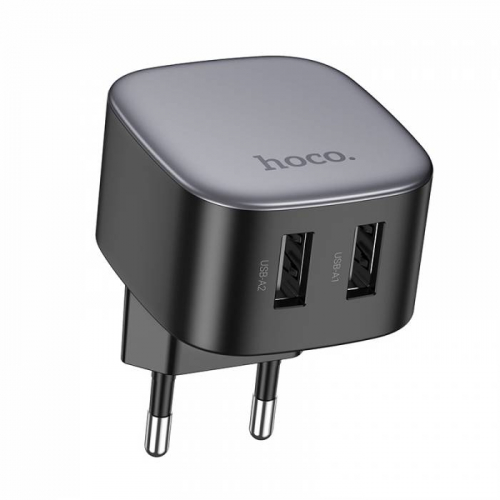 Сетевое зарядное Hoco CS31A, USB A (2100мА), 2USB выхода, черное в коробке (12)