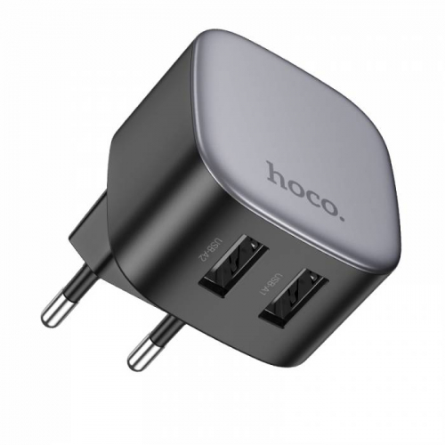 Сетевое зарядное Hoco CS31A, USB A (2100мА), 2USB выхода, черное в коробке (12)