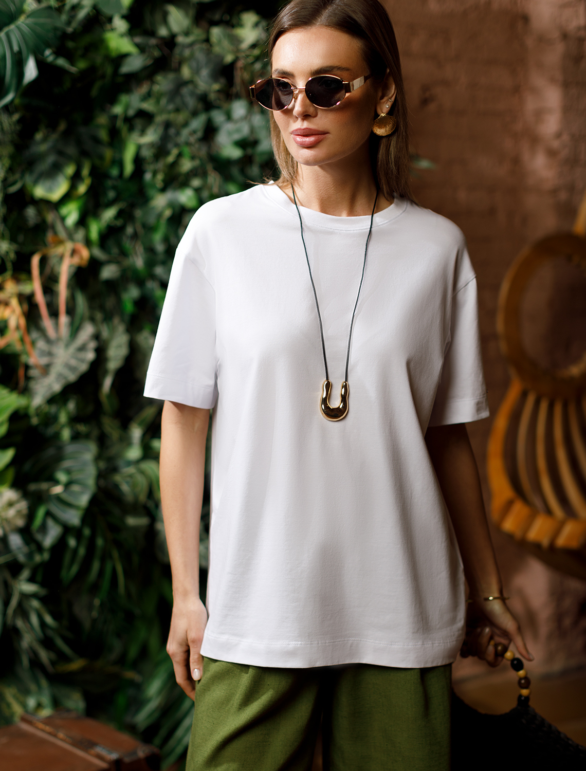 Футболка овер-сайз из премиального хлопка D49.018 белый