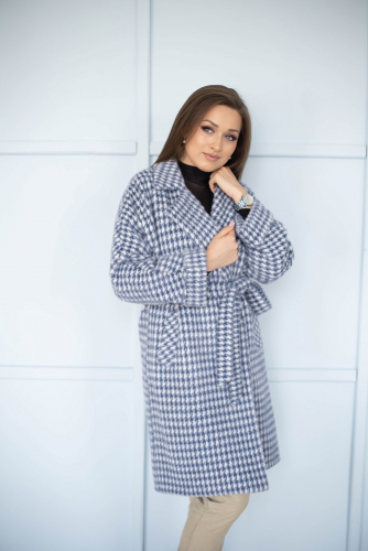Ст.цена 4500р. Пальто женское демисезонное 22480  (grey blue)
