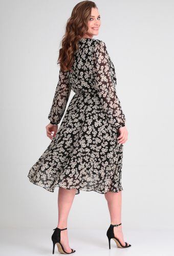 Платье Lady Line 522 черный цветы