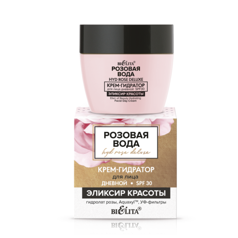 Белита РОЗОВАЯ ВОДА Крем-гидратор для лица дневной SPF30 «Эликсир красоты» 50мл