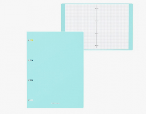 *155р. 220р.Тетрадь общая с пластиковой обложкой Pastel Mint A4 210х297 мм 80 л. на кольцах 60 г кв.м клетка