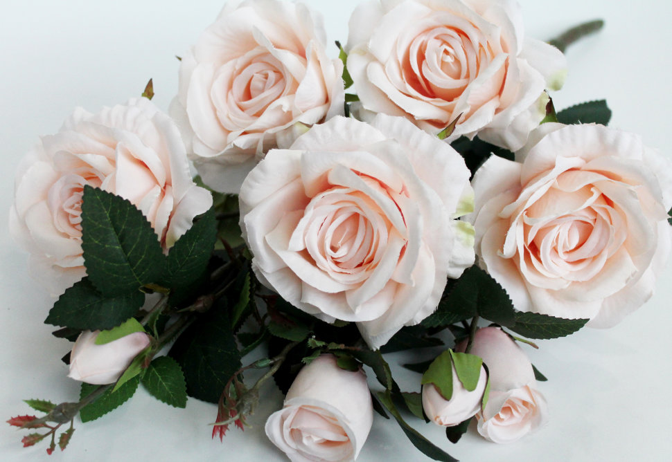 Б11448 Б/С Куст розы 9 голов декоративный