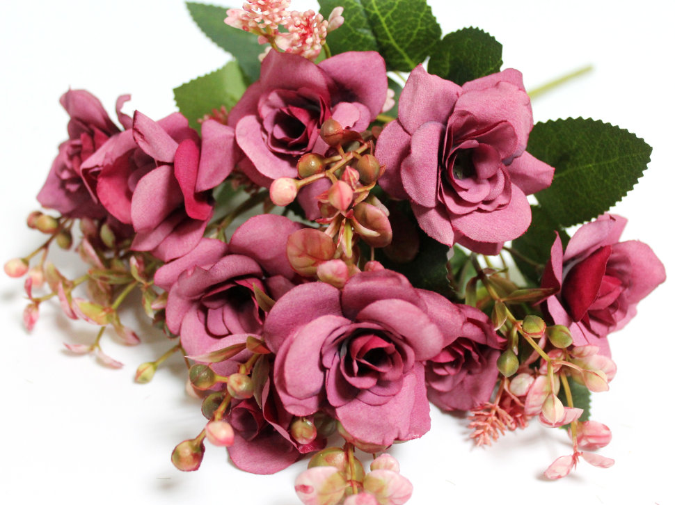 Б12032 Б/С Букет роз 10 голов 5 вет.с доб.33см(10микс)