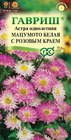 Цв. Астра Мацумото белая с розовым краем 0,3 г ц/п Гавриш