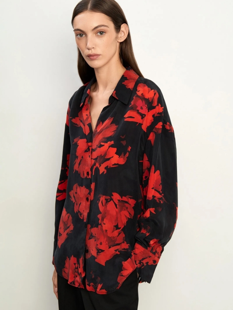 Рубашка с абстрактным принтом из 100% вискозы ,
100% купра ,