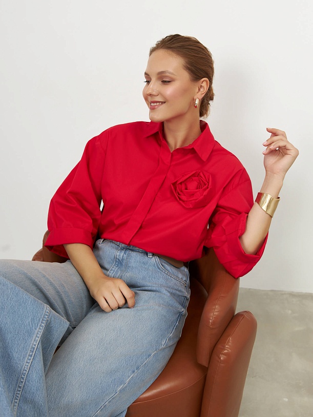 Рубашка с цветком (арт. 07633-5)