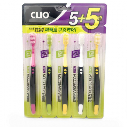 10 шт. - 504 руб. Clio Clio Набор зубных щёток / Perfection 5+5 Antibacterial, 10 шт.