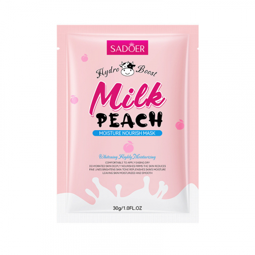 Тканевая молочная маска для лица с персиком SADOER Milk Peach Mask, 30 гр