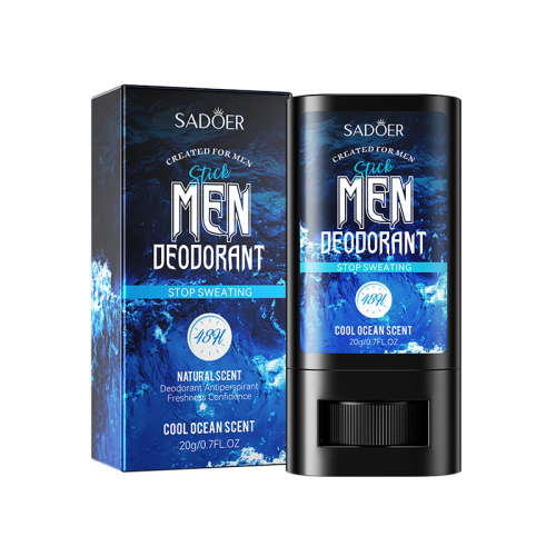 Мужской дезодорант-стик с ароматом прохладного океана, SADOER Stick Men Deodorant Cool Ocean Scent, 20 гр