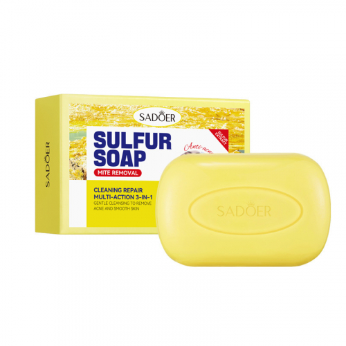 Серное мыло для проблемной кожи и акне SADOER Sulfur Soap mite removal, 125 гр