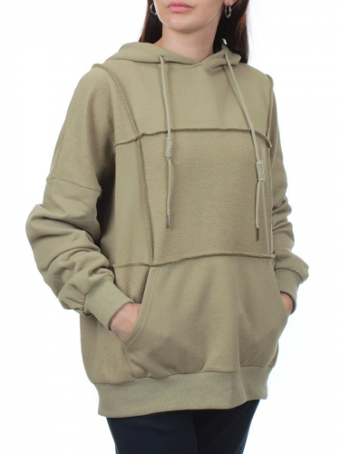 3258 OLIVE Худи женское (95% хлопок, 5% эластан)