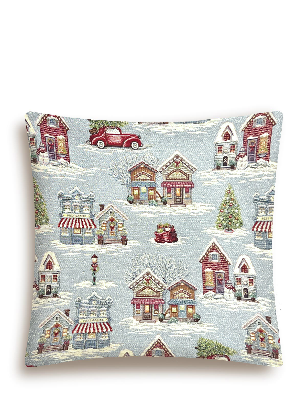 Новогодняя ярмарка Домики Наволочка 45х45 см 2413366 New односторонняя