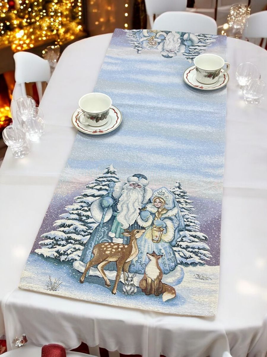Снегурочка ДМ и Олень Салфетка 44х140 см б/л 2414355 New