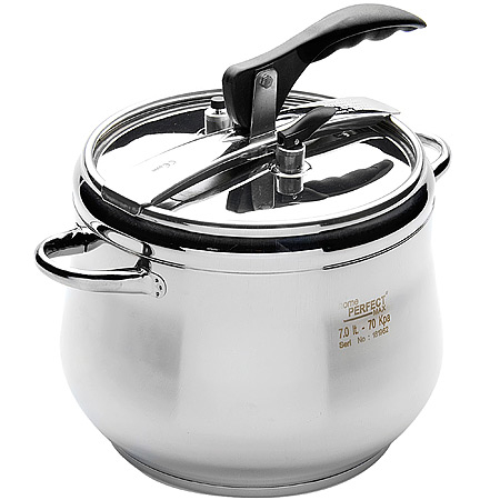 800-07 Скороварка 7л.+ стек. крышка нержавейка HOME PERFECT(х4)