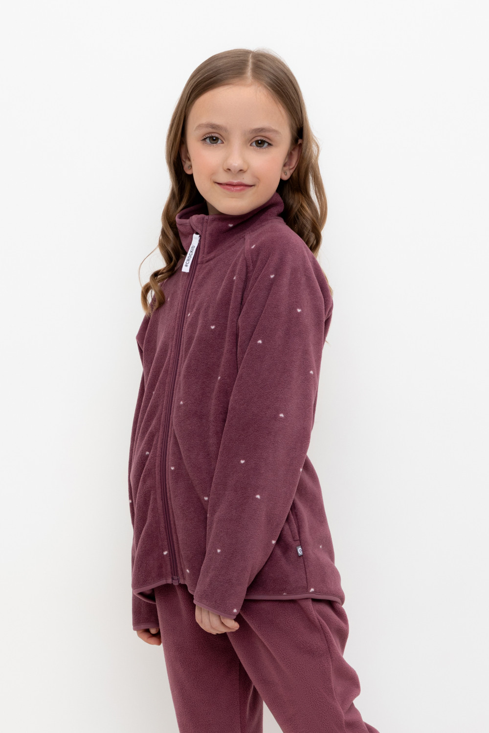 Crockid Куртка ФЛ 34011-1/н/55 ГР амарант, сердечки Crockid