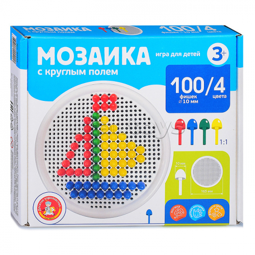 Мозаика с круглым полем d10/4 цв/100 эл new