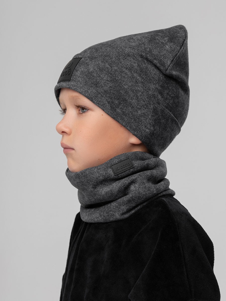 Комплект (шапка, снуд) 13-150MU; графит (черный)
