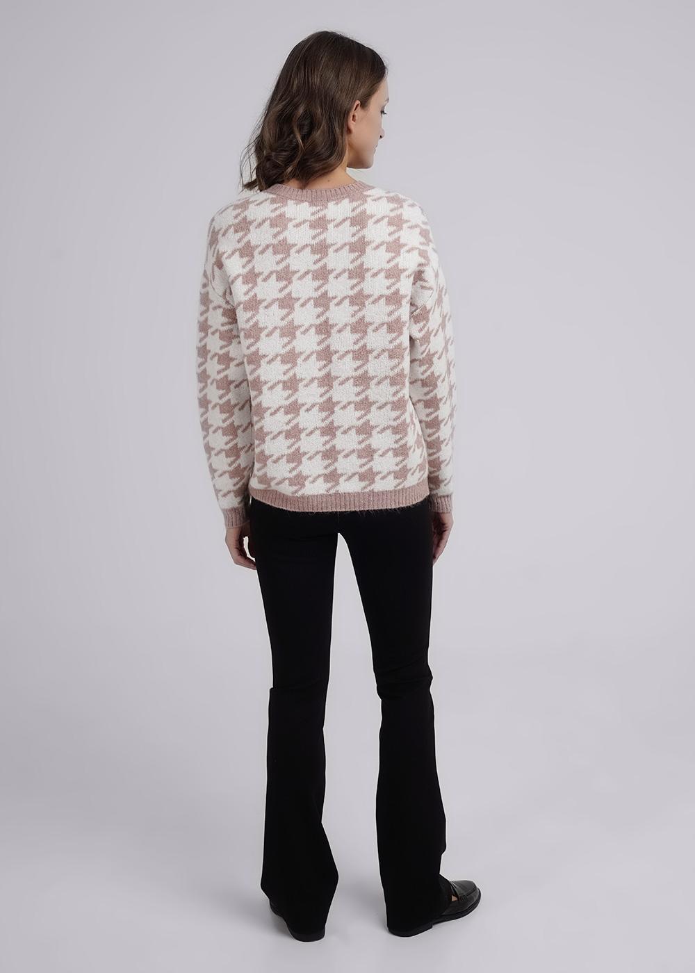 Ст.цена 1450р CLE 143450/147апэ Джемпер женский 143450/147апэ т.бежевый/молочный