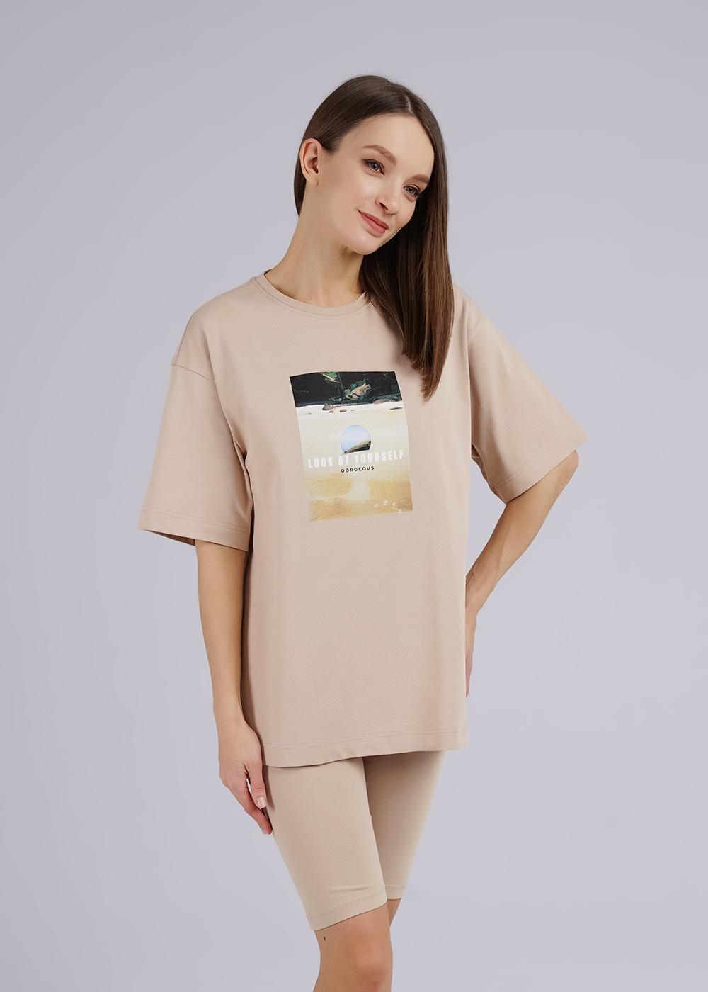 Ст.цена 1200р CLE LF24-008/2т Футболка женская LF24-008/2т бежевый