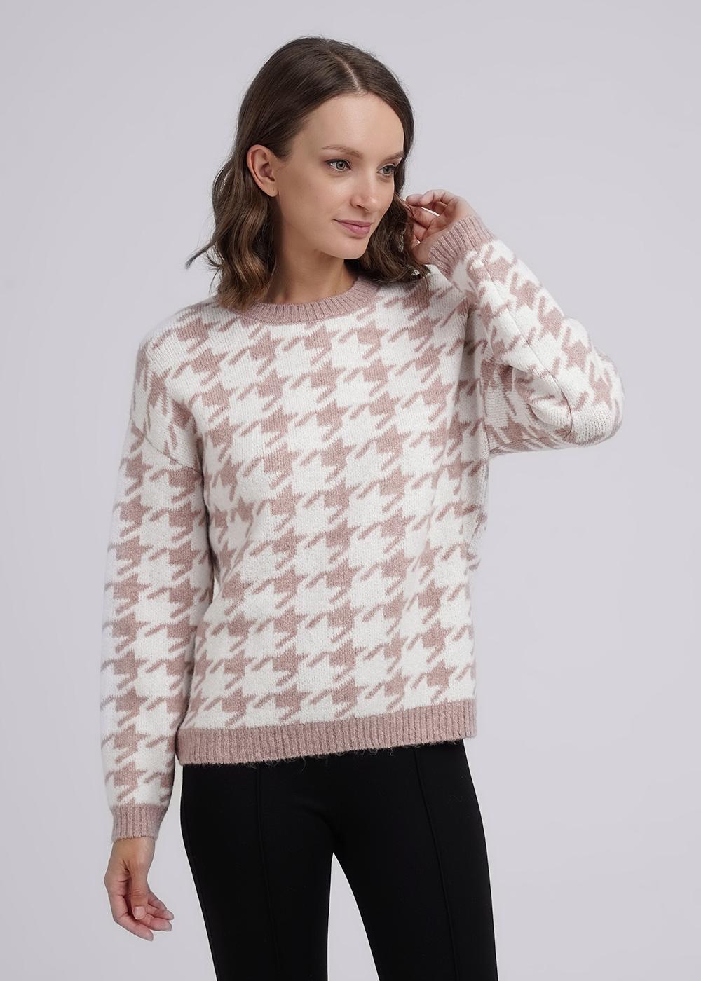 Ст.цена 1450р CLE 143450/147апэ Джемпер женский 143450/147апэ т.бежевый/молочный