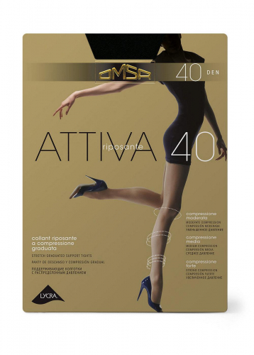 Ст.цена 353р OM ATTIVA 40 XXL Колготки женские nero