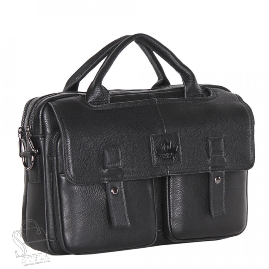 Портфель мужской кожаный 3885Z black Zinimsk