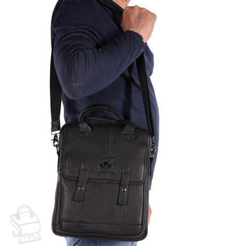 Сумка мужская кожаная 3888Z black Zinimsk